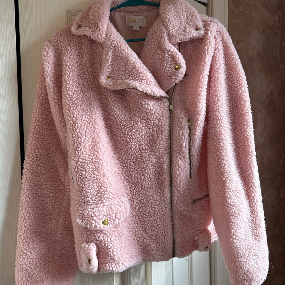 Moto style Sherpa jacket